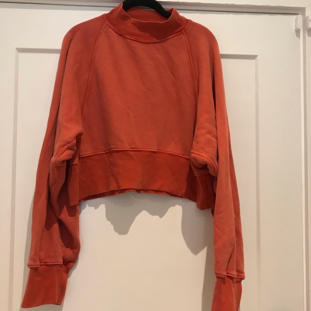 Free People mock neck cropped sweatshirt